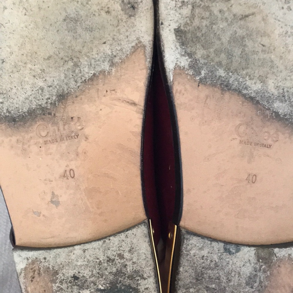 Chloe double monk leather slides - Picture 6 of 8